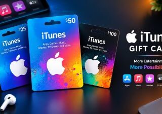 Apple iTunes gift cards in 25, 50, and 100 dollar denominations for App Store redemption